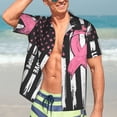 thumbnail image 7 of Honeii Ribbon Breast Cancer Awareness Print Men’s Hawaiian Shirt,Classic Button-Down Short Sleeve Shirt, for Beach, Vacation, and Outdoor Activities,Small, 7 of 7