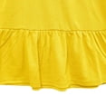thumbnail image 5 of AJTQTH Summer Cute 2PC Set for Girls Toddler Kids Crewneck Flutter Sleeve Tiered Tops Tees Tshirts Elastic-Waisted Straight Seven-Points Pants Trousers with Bowkties Yellow 9 Years, 5 of 7