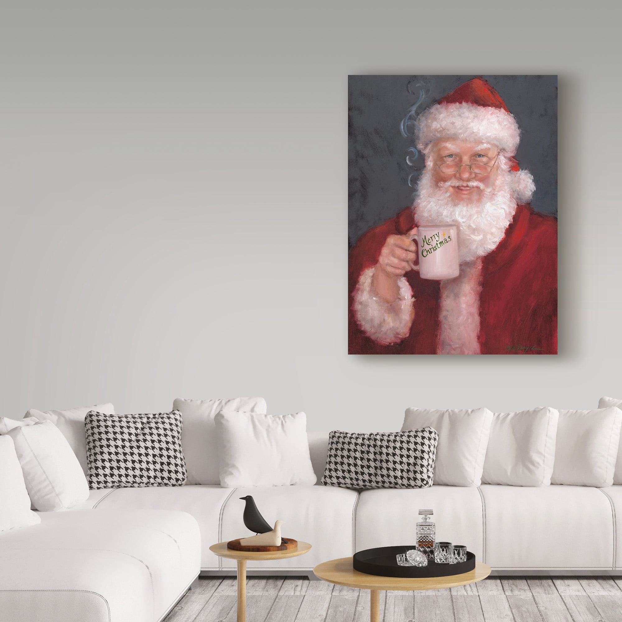 Trademark Fine Art 'Santa With A Mug' Canvas Art by Mary Miller Veazie