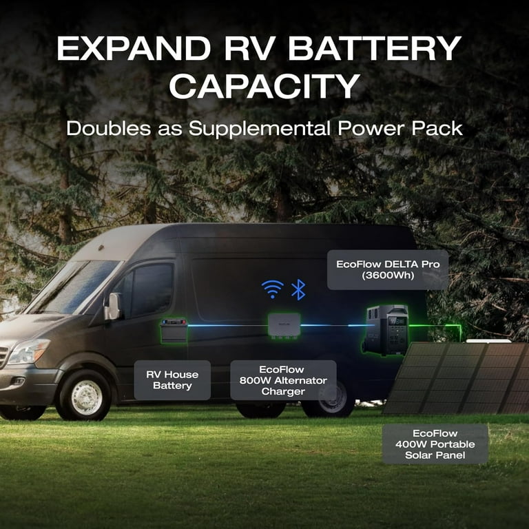 EF EcoFlow 800W Alternator Charger, 3-in-1 Fast DC-DC Charger for Portable  Power Stations, Vehicle Battery Charger & Jump Starter 8 Faster Than  Cigarette Chargers, Charges 1kWh in 1.3 hr - Walmart.com