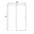 thumbnail image 4 of Spaco 48x72 Inch 1/4" Thick Single Slide Frameless Shower Door, High-Quality Tempered Glass & Stainless Steel, Adjustable Width, Reversible Installation, Leak-Proof Seal, Silver, 4 of 7