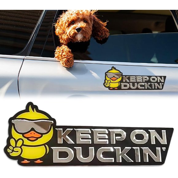 Emblemas de pato 3D para automóvil, calcomanías con insignias de pato divertidas para automóviles, adhesivo fuerte, impermeable, acrílico certificado para automóvil, insignia de camión, calcomanías de