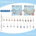 thumbnail image 2 of Theme Stitch Markers Alloy Enamel with Rhinestone Crochet Leverback Hoop Charms Locking Stitch Marker Ring Hand Infinity Platinum Golden 3~4.3cm, 2 of 6