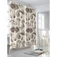 thumbnail image 3 of Khaki Mushroom Shower Curtain, and Leaf Retro Nostalgic Style Waterproof Shower Curtain Set with 12 Hooks Lightweight Washable Fabric Shower Curtains for Bathroom 72x72 Inches, 3 of 6