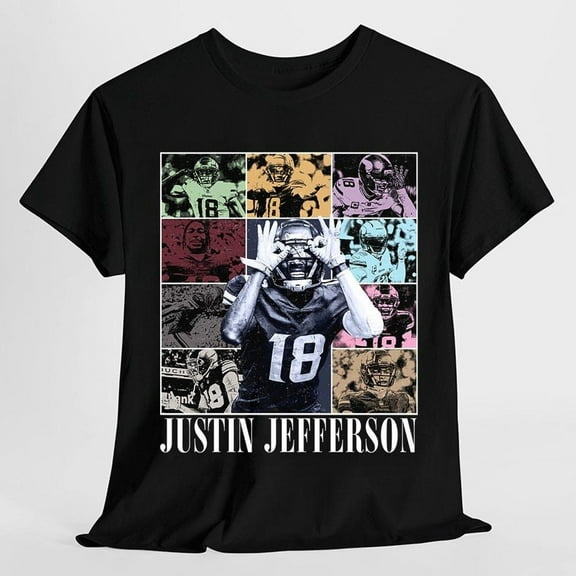 Vintage Justin Jefferson 90s Football Shirt, Gift For Fan Football Game Day, Gift For Christmas