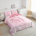 thumbnail image 2 of jejeloiu Bowtie Monogrammed M Bedding Comforter Set,Cute Girls Bowknot Twin Comforter Sets,Silver Diamond Bedding Set For Child,Microfiber Room Decorative Reversible,2pcs, 2 of 7