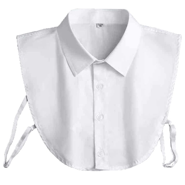 Col à Revers Factice Détachable Demi-Chemise Blouse Faux Col Chandail pour Femmes Hommes Blanc 40