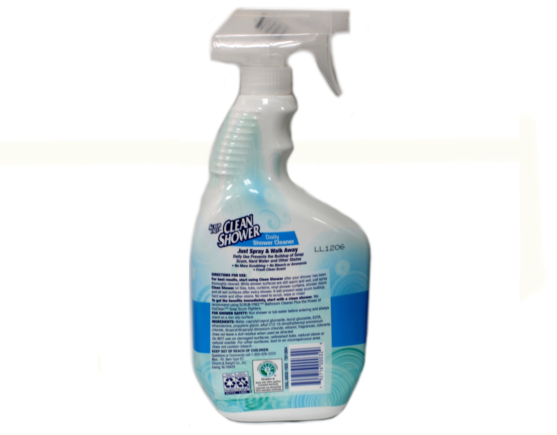 Clean Shower, Daily Shower Cleaner - No Scrub Bundle Pack [32oz. Spray  Bottle & 60oz. Refill Bottle]