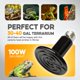 thumbnail image 5 of Lámpara de calor para reptiles HealSmart, emisor de calor de cerámica de 100 W, paquete de 4, 5 of 6