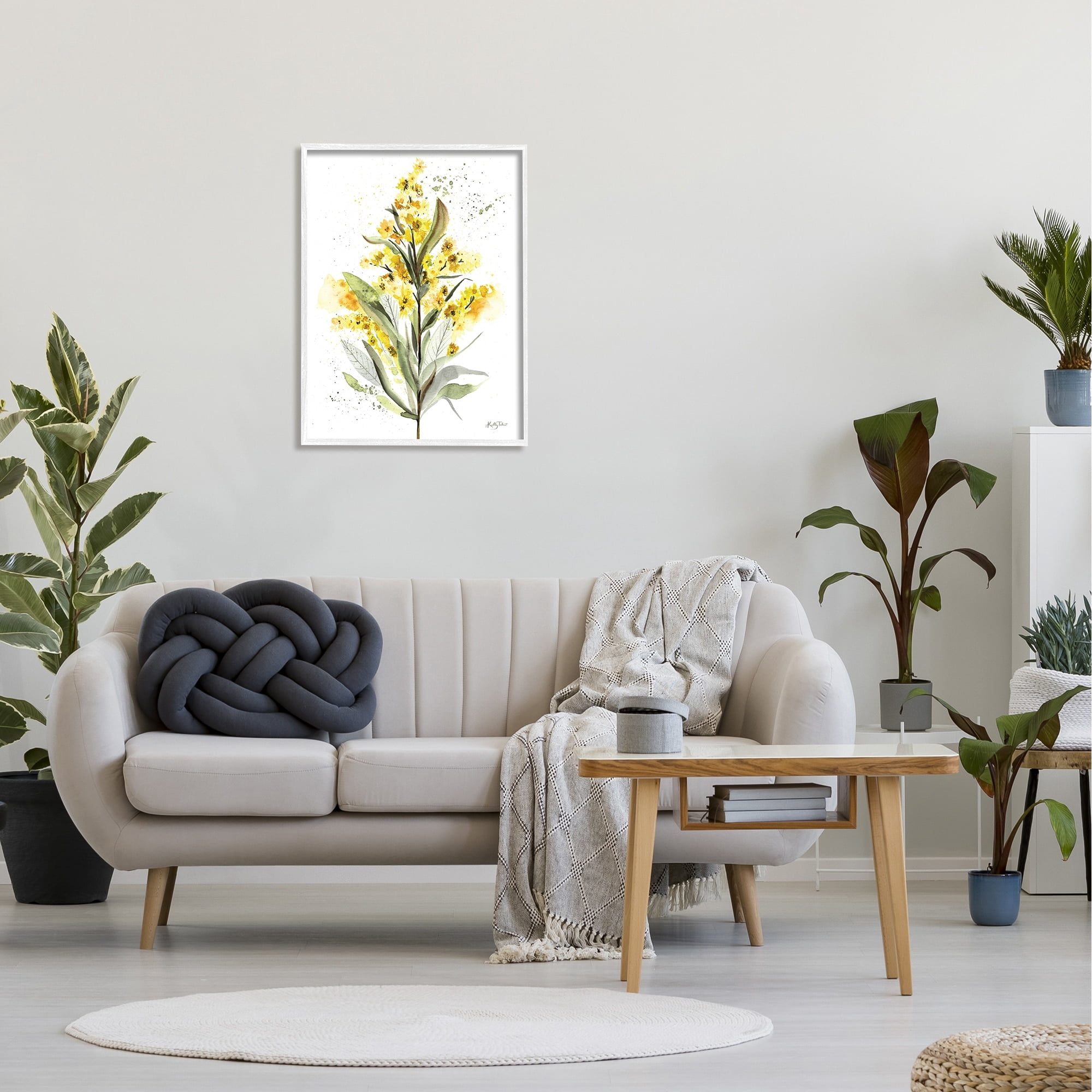 Stupell Industries Wild Daisies Leaf Sprout Flower Impressionist Illustration,24 x 30, Design by Kelley Talent