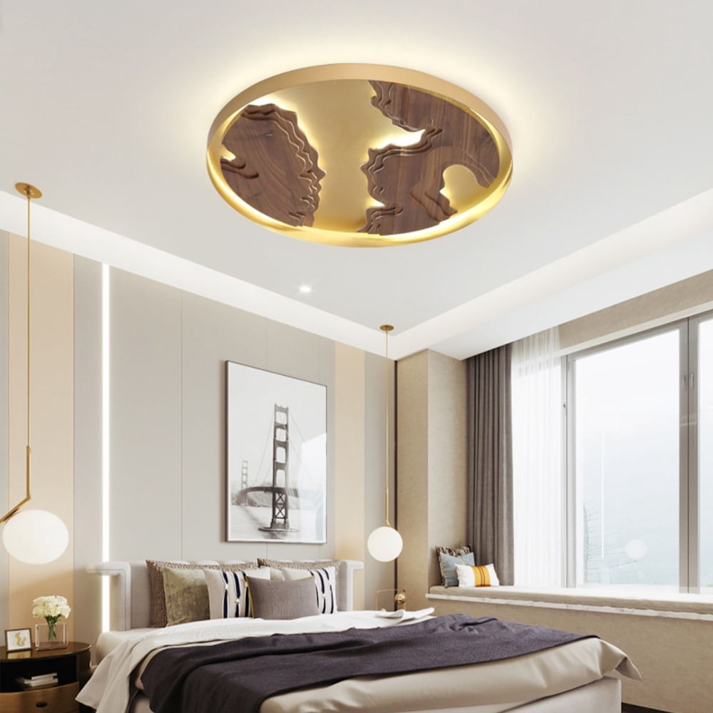 Arturesthome Japanese Circular Solid Wood Ceiling Light For Living Room Designer Cloud Ceiling Lamps