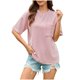 thumbnail image 2 of Fiudx Camisas de Mujer Camiseta Informal de Manga Corta con Cuello Redondo y Pantalón Corto para Mujer, Blusa con Bolsillo, 2 of 7