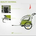 thumbnail image 4 of Aosom 2-in-1 Double Child Two-Wheel Bicycle Cargo Trailer with 2 Safety Harnesses, Green, 4 of 9
