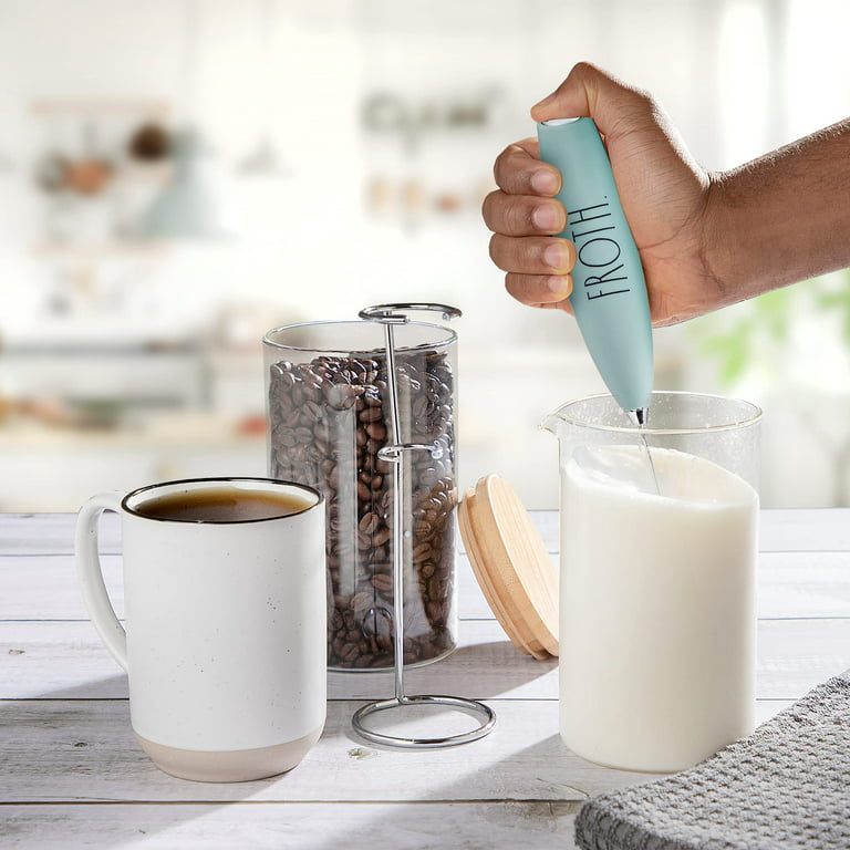 Rae Dunn Milk Frother- Handheld Electric Drink Mixer, Handheld Electric Milk Frother, Coffee Frother, Hand Blender, Frappe Maker, Handheld Latte