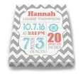 thumbnail image 2 of Personalized Canvas Birth Announcement Nursery Decor Gift, Nautical Design, Custom Name, Date, Weight & Length, Unique Boys & Girls Baby Shower Wall Art Presents, Color Gray # 1, Size - 10X12, 2 of 4