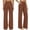 Brown, variant on Drawstring Waist Linen Wide Leg Pants, Women Elastic High Waist Drawstring Tie Front Patch Pocket Loose Straight Wide Leg Soft Breathable Casual Office Daily Summer Long Trousers, Beige L