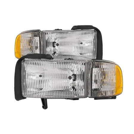 - 1994-2001 Dodge Ram Pickup 1500/2500/3500 Headlights Set (Non-Sport) CH2502101 & CH2503101