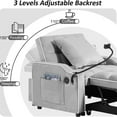 thumbnail image 4 of Umbreco 3 in 1 Sleeper Sofa Bed with USB Port,Velvet Convertible Single Sofa Bed with Adjustable Back and Storage,Pull Out Couch with Ashtray and Swivel Phone Stand,Gray, 4 of 8