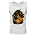 Sobgg25 Men's Tank Tops Vacation Summer Beach Hawaii Digital 3D Printed