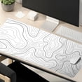 thumbnail image 6 of XXL Large Gaming Mouse Pad, Topographic Map Extended Desk Pad Non-Slip Rubber Base 35.4\u201dx15.8\u201d with Stitched Edges White Desk Pad Keyboard Pad Computer Laptop for Home Office Work, 6 of 6