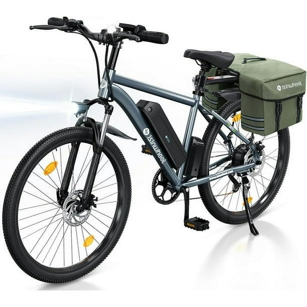 isinwheel M10 Adult Electric Bicycle 96KM, 26” Portable Ebike 500W 32KM/H, Electric Mountain Bike with 10.4Ah Removable Battery, Shimano 35-Speed