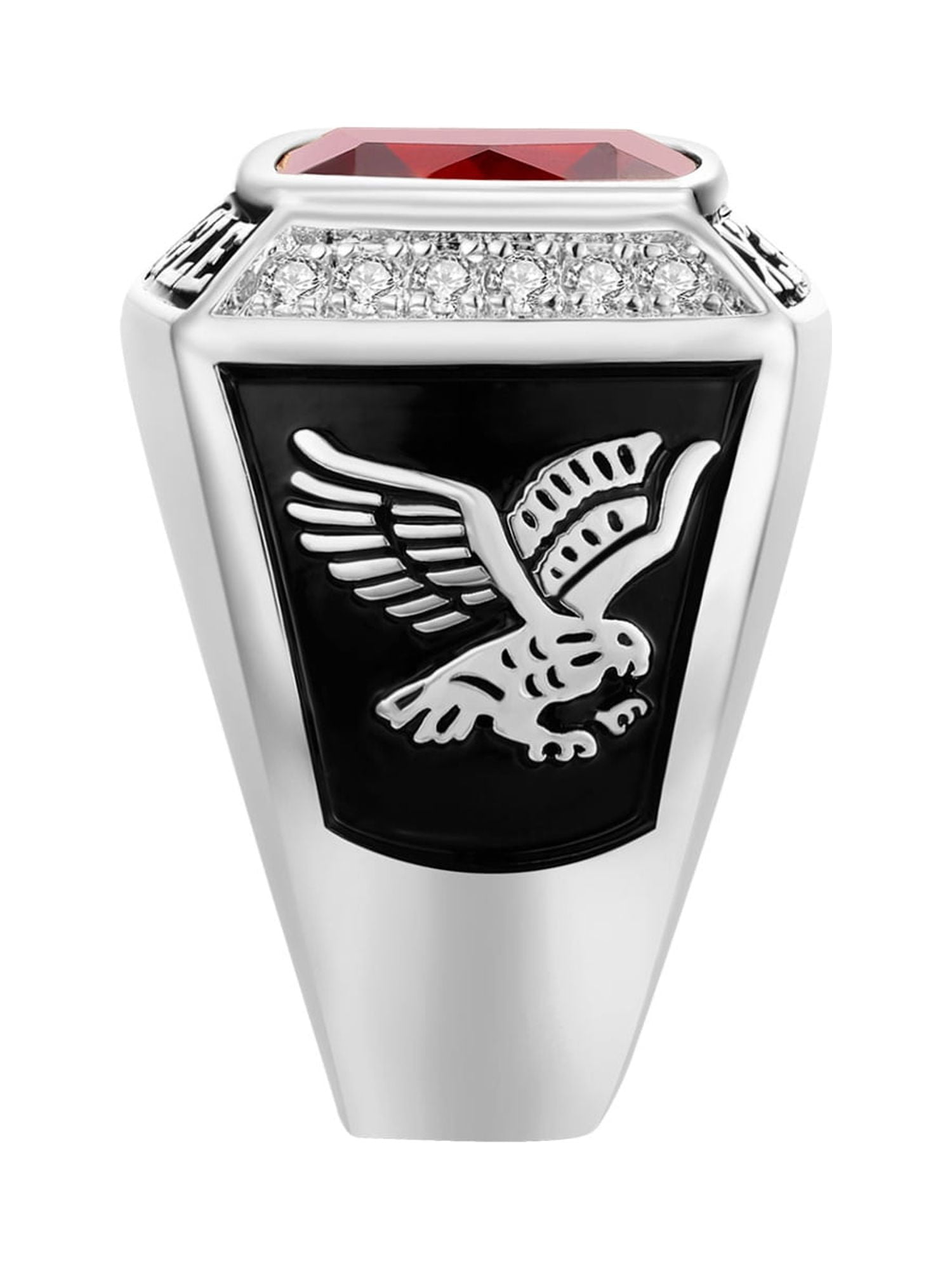 Order Now for 2025 Graduation, Freestyle Men's CZ Square Birthstone Class Ring, Personalized, High School or College