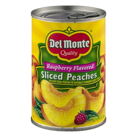 raspberry peaches flavored monte sliced del syrup
