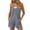 Gray, variant on Short Jumpsuits for Women Baggy Loose Fit V Neck Wide Leg Boho Summer Rompers with Adjustable Spaghetti Straps and Pockets Pink L