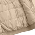 thumbnail image 4 of Women's Puffer Vest Sleeveless Stand Collar Solid Zip Up Cardigan Outerwear Khaki S, 4 of 7