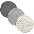 thumbnail image 1 of Chainplus Coasters Set (3 Pack) Pure Cotton Thread Weave Drink Coasters by Diameter 7 Inches, 1 of 8