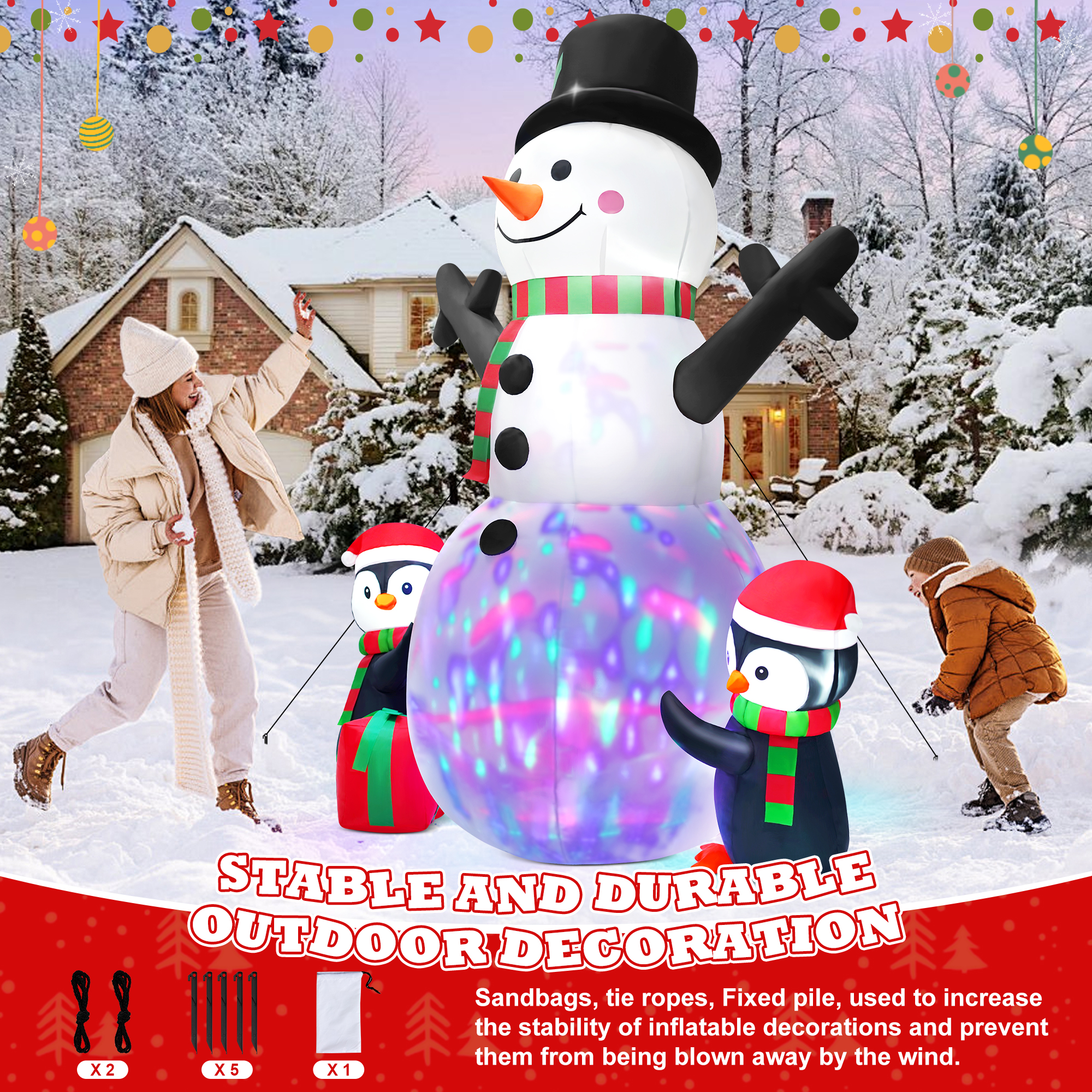 Yexmas 6ft Christmas Snowman Inflatable Yard Decoration photo 3