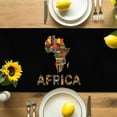 thumbnail image 4 of Colored Maps Table Runner, Africa Plates Red Green Geometric Abstract Kitchen Table Runners Dress Scarves for Table Decorations Party/Restaurant/Indoor Outdoor Use, 13x36in, 4 of 9