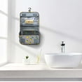 thumbnail image 4 of Tekcoo Large Hanging Travel Toiletry Bag/ Makeup Bag, Cosmetic Bag Travel Makeup Organizer for Accessories, Shampoo, Full Sized Container, Toiletries Gray & Lemon, 4 of 8