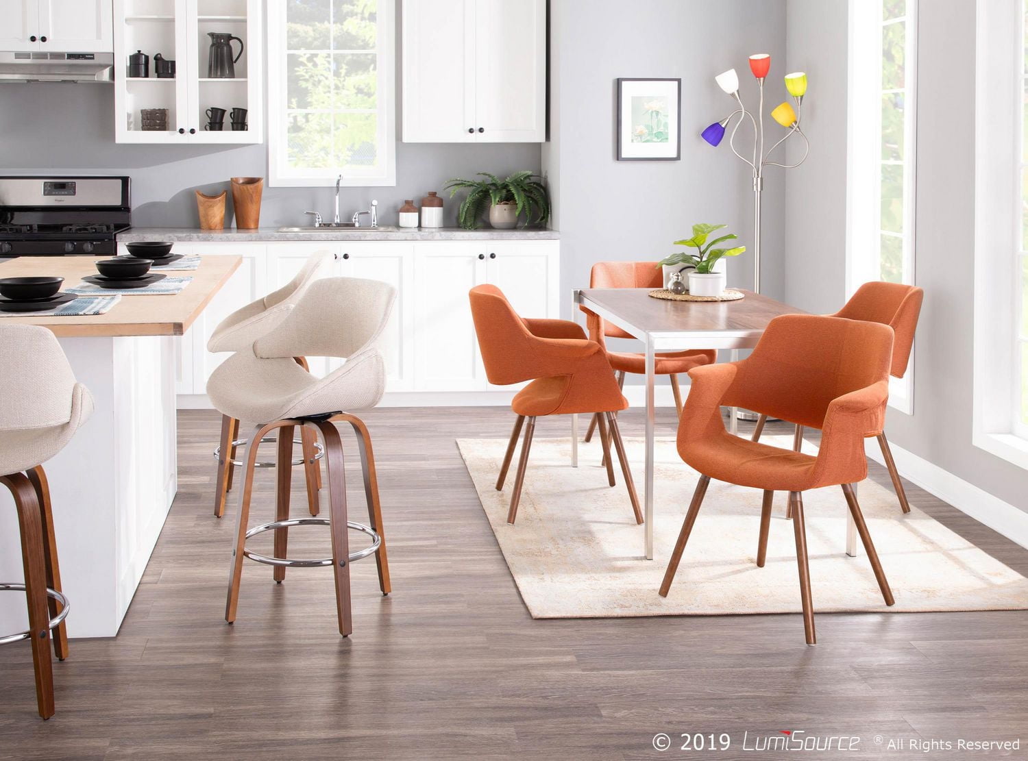 Tabouret de comptoir moderne milieu-du-siècle Fabrico de LumiSource