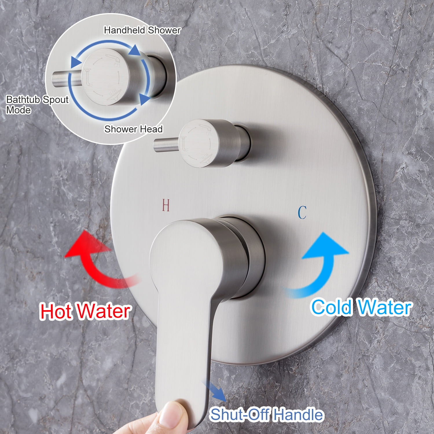 Rainlex One-Handle 1-Spray Brushed Nickel Bathtub Shower Faucet