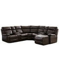 thumbnail image 2 of 5 Right Hand Facing Sectional , Brown Pu, Manual Recliner, Easy To Assemble Living Room Furniture Recliner - Modern Design, Installation, 2 of 2