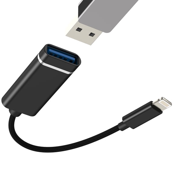 Lightning to USB Adapter for iPhone for Apple for iPad Cable Digital Camera OTG Card Reader Phone Cord Data Transfer Female Adaptor Dongle Hub Lighting Keyboard Male Adaptador Car Jack