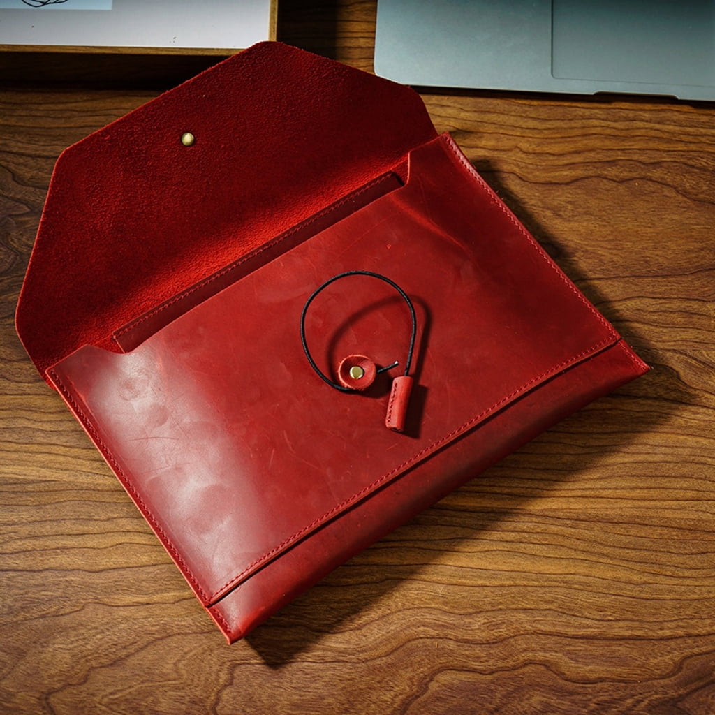 PU Leather File Folder with Multiple Card Slot, String Closure Document Holder