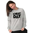 thumbnail image 4 of Cheat Day Pizza Fitness Food Craving Unisex Plus Fleece Graphic Sweatshirt Brisco Brands 3X, 4 of 5