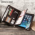 thumbnail image 2 of High-end Laptop Bag for Ipad Pro12.9 Leather Protective Case Multi-functional A4 Paper Zipper Men's Holster Wallet Cassette Bag (Coffee,12.9In inch), 2 of 7