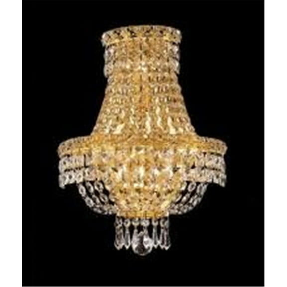 Elegant Lighting Tranquil 12" 3 Light Royal Crystal Wall Sconce