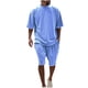 thumbnail image 1 of Camisas de Manga Larga para Hombres Casual Color Sólido Cuello Redondo Set de Blusa, Moda de Manga Corta para Invierno Primavera, 1 of 7
