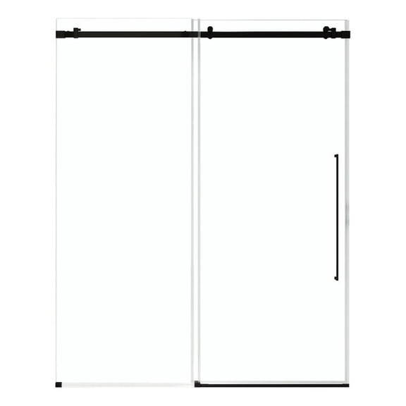 Selby 60"W x 74"H Frameless Sliding Alcove Shower Door in Black