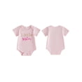 thumbnail image 2 of BemeyourBBs Toddler Baby Girl Big Sister Little Sister Matching Shirt Outfit Summer Pink T Shirt Newborn Baby Girl Romper Kids Girl Letter Flower Embroidery Short Sleeve Pullover Tee Shirt Tops, 2 of 9