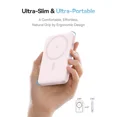 thumbnail image 6 of Baseus Qi2 MagSafe Power Bank, PicoGo 5000mAh Wireless Portable Charger with 360° Rotatable Ring Stand, Magnetic Power Bank for iPhone 16/15/14,Pink, 6 of 7