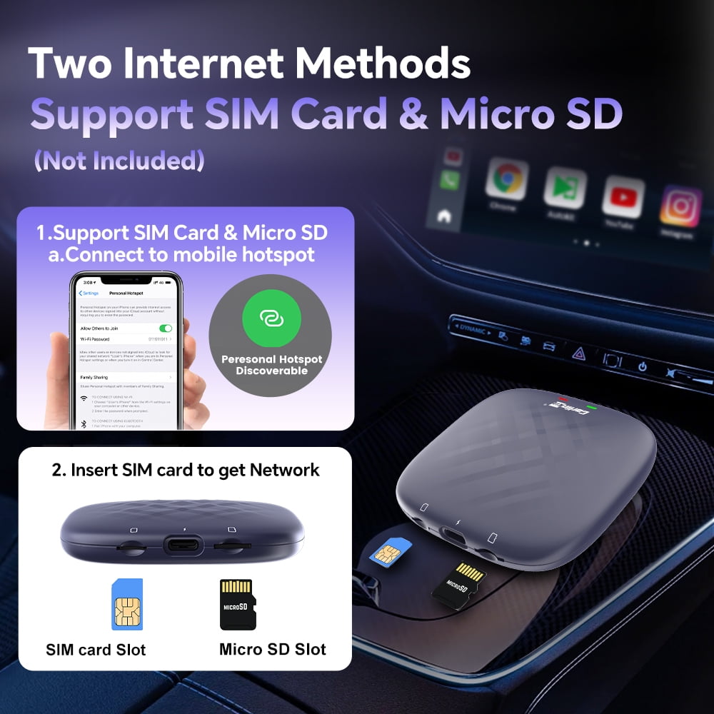 Carlinkit Tbox Plus, Android 13.0 Wireless CarPlay&Android Auto AI