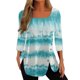 thumbnail image 2 of ICHUANYI Clearance Fashion Women Solid T-shirt Mid-length 3/4 Sleeves Blouse Round Neck Casual Tops(Gray, S) ICHUANYI WER2023081002103, 2 of 4