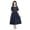 Navy, variant on EnJoCho Girls Cute Summer Dress Short Sleeve Lapel Collar Buttons Elastic Waist A-Lined Swing Beach Dresses 7 to 16YGirls Ruffle Sleeve Dress