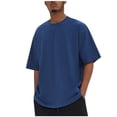 thumbnail image 1 of pstuiky camisetas de hombre, Camiseta deportiva y de fitness de color liso para hombre, con mangas cortas y cuello redondo. camisetas de hombre l, 1 of 2