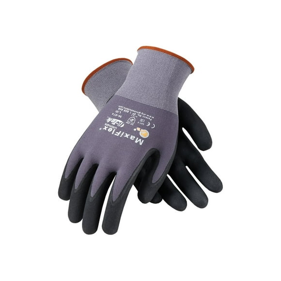 MaxiFlex Ultimate - Gloves - L - nylon, Lycra, nitrile foam coating - black & gray pairs (pack of 12)